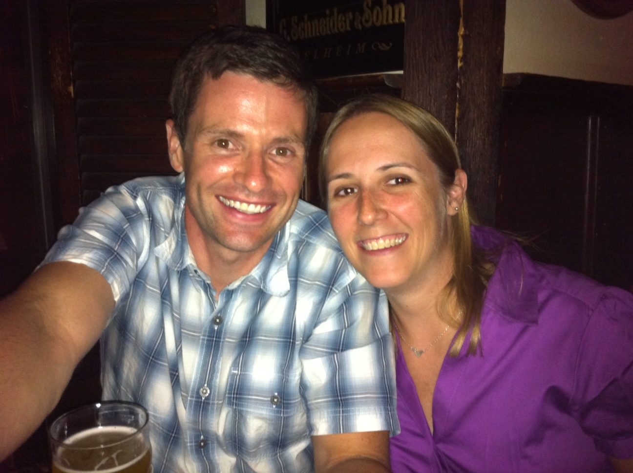 Jay and Catherine at the Draught House in Austin the Sunday before Catherine shipped out to WA. ...